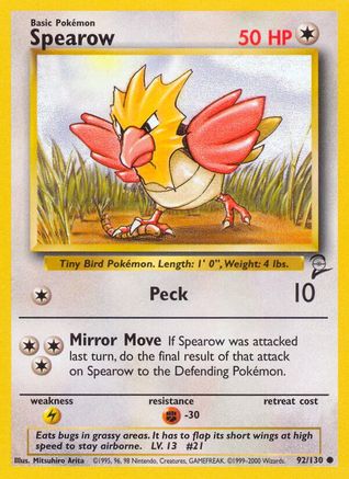 Image of Spearow (92/130) [Base Set 2]