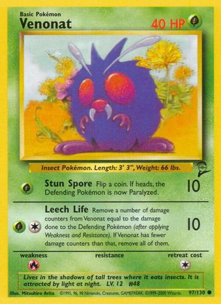 Image of Venonat (97/130) [Base Set 2]