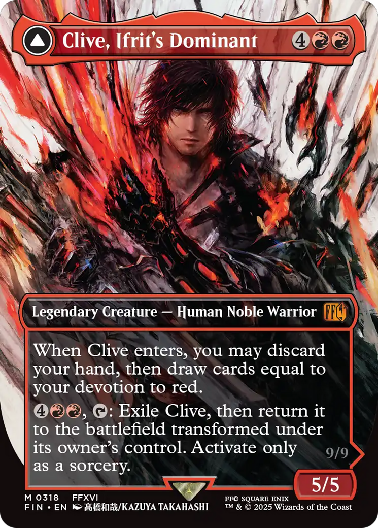 Image of Clive, Ifrit's Dominant // Ifrit, Warden of Inferno (Borderless) (0318) [FINAL FANTASY]