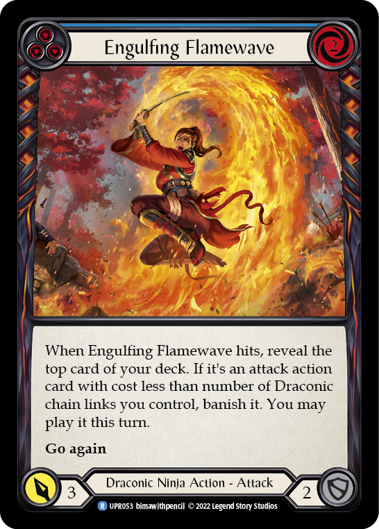 Image of Engulfing Flamewave (Blue) [UPR053] (Uprising)  Rainbow Foil