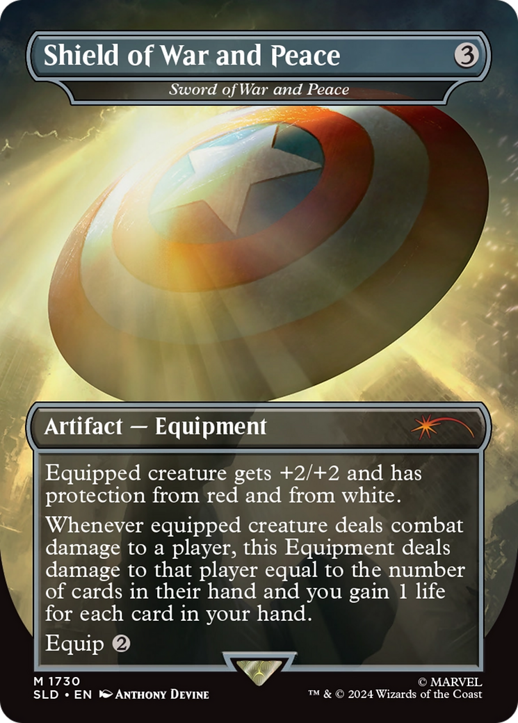 Image of Sword of War and Peace (SLD-1730) - Secret Lair Drop / Shield of War and Peace (Borderless) Foil