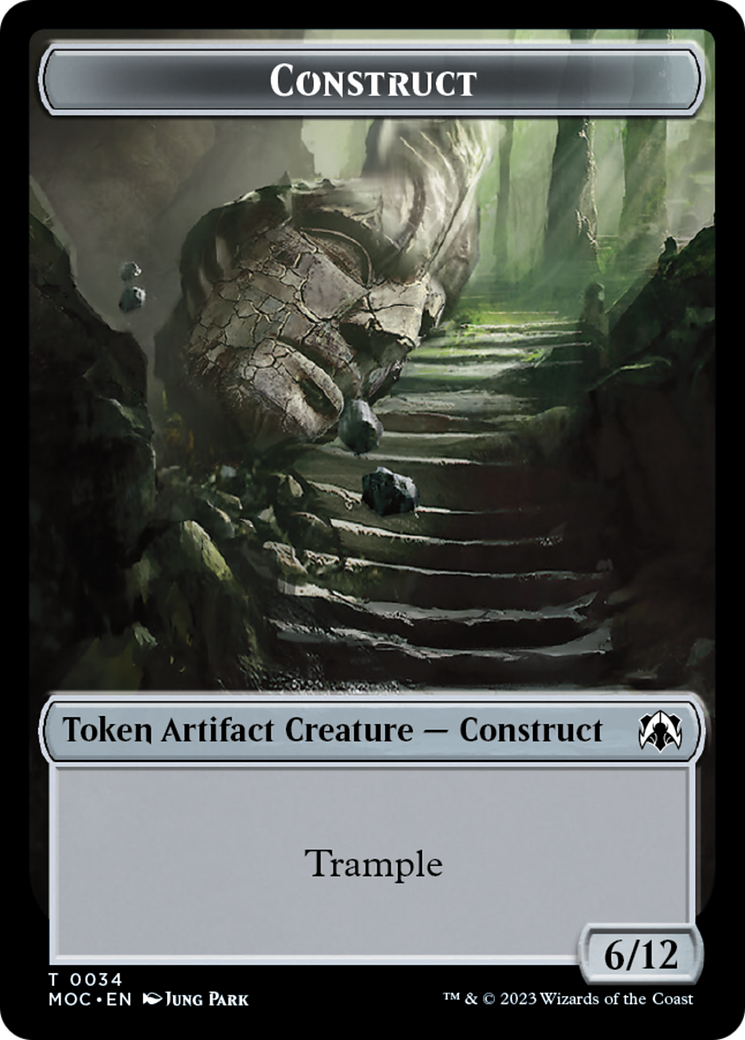 Image of Phyrexian Golem // Construct Double-Sided Token [March of the Machine Commander Tokens]