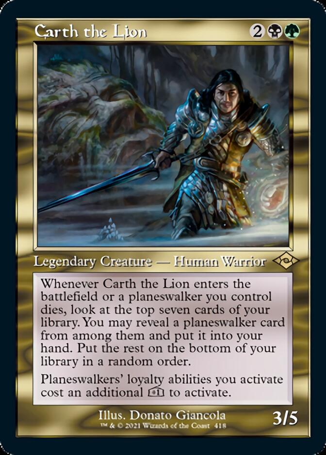 Image of Carth the Lion (Retro Foil Etched) [Modern Horizons 2]