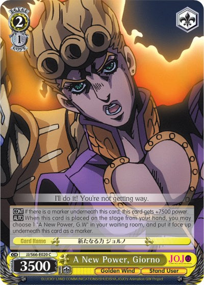Image of A New Power, Giorno (JJ/S66-E020 C) [JoJo's Bizarre Adventure: Golden Wind]
