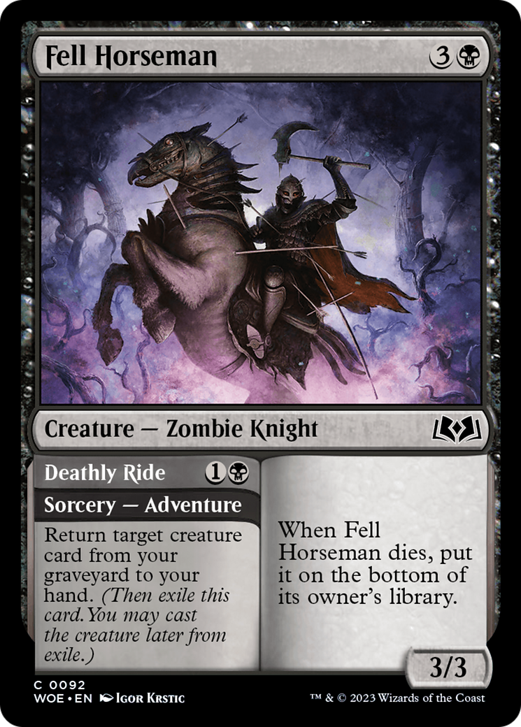 Image of Fell Horseman // Deathly Ride [Wilds of Eldraine]