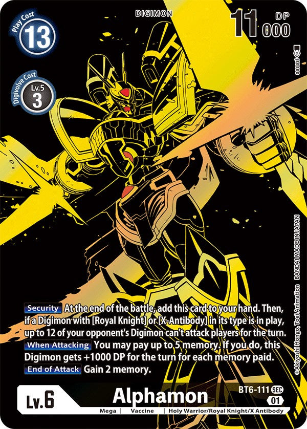 Image of Alphamon [BT6-111] (Alternate Art) (Gold) [Double Diamond Promos]