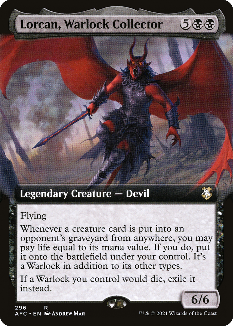 Image of Lorcan, Warlock Collector (Extended Art) [Dungeons & Dragons: Adventures in the Forgotten Realms Commander]