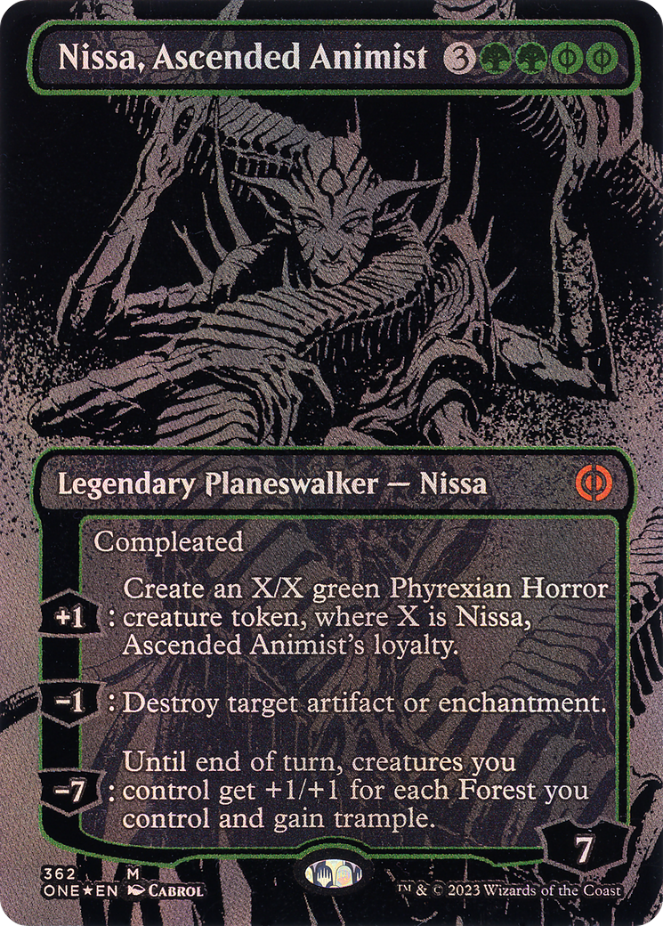 Image of Nissa, Ascended Animist (Oil Slick Raised Foil) [Phyrexia: All Will Be One]