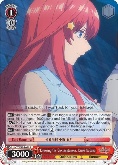 Image of Knowing the Circumstances, Itsuki Nakano (5HY/W83-E070 R) [The Quintessential Quintuplets]