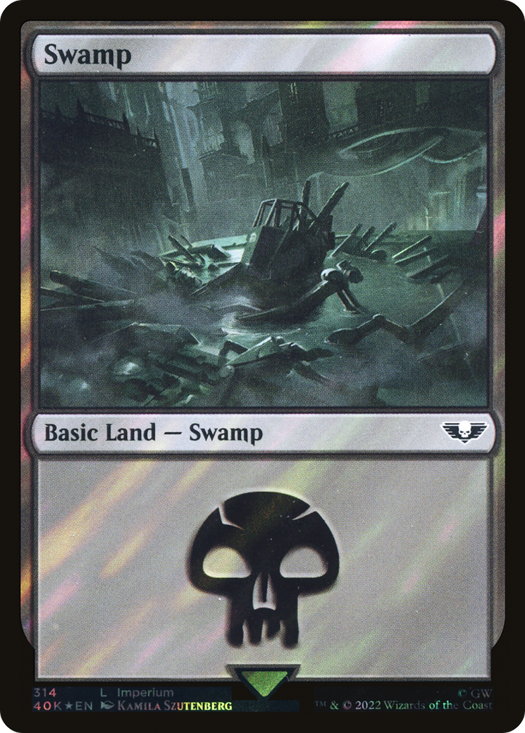 Image of Swamp (314) (Surge Foil) [Warhammer 40,000]