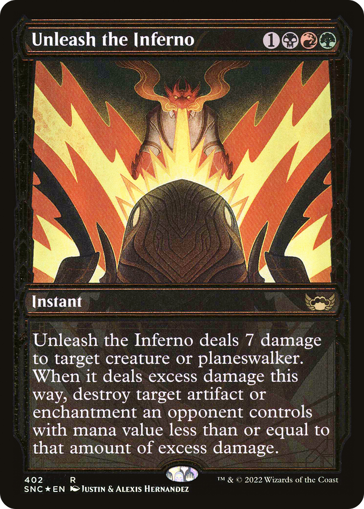 Image of Unleash the Inferno (Showcase Golden Age Gilded Foil) [Streets of New Capenna]