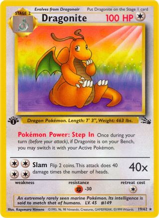 Image of Dragonite (19/62) [Fossil 1st Edition]