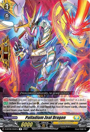 Image of Palladium Zeal Dragon (D-BT06/050EN) [Blazing Dragon Reborn]