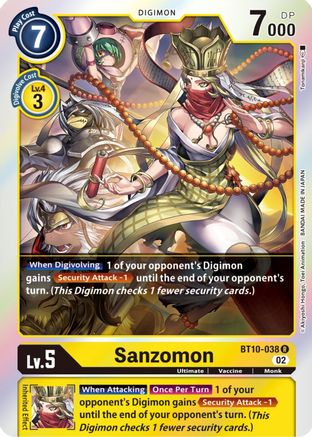 Image of Sanzomon (BT10-038) - Xros Encounter Foil