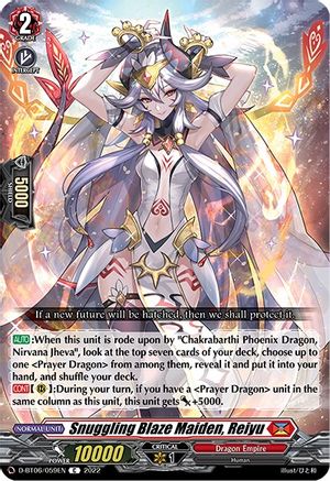 Image of Snuggling Blaze Maiden, Reiyu (D-BT06/059EN) [Blazing Dragon Reborn]