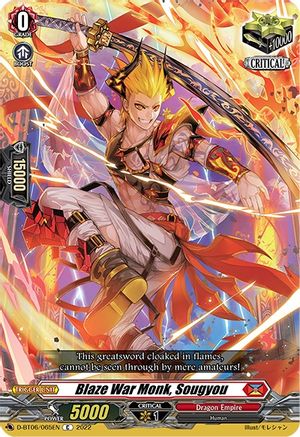 Image of Blaze War Monk, Sougyou (D-BT06/065EN) [Blazing Dragon Reborn]