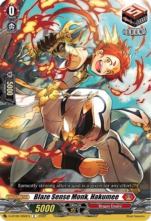 Image of Blaze Sense Monk, Hakumee (D-BT06/066EN) [Blazing Dragon Reborn]