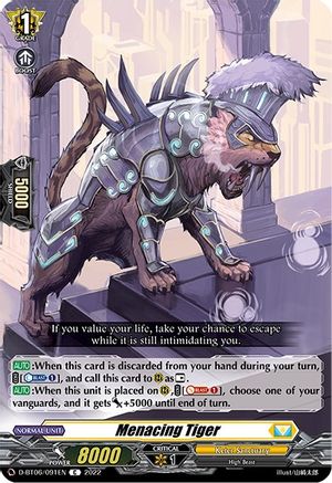 Image of Menacing Tiger (D-BT06/091EN) [Blazing Dragon Reborn]