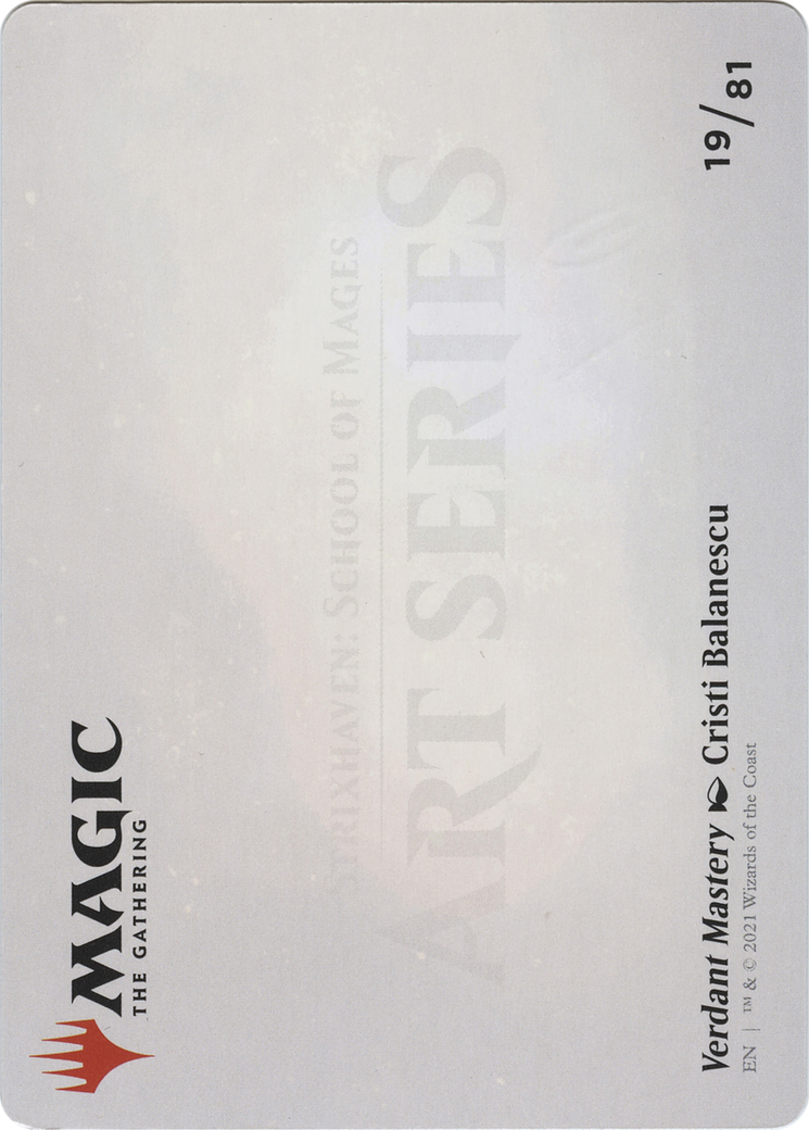 Image of Verdant Mastery Art Card (ASSTX-019) - Strixhaven Art Series (Borderless) Foil