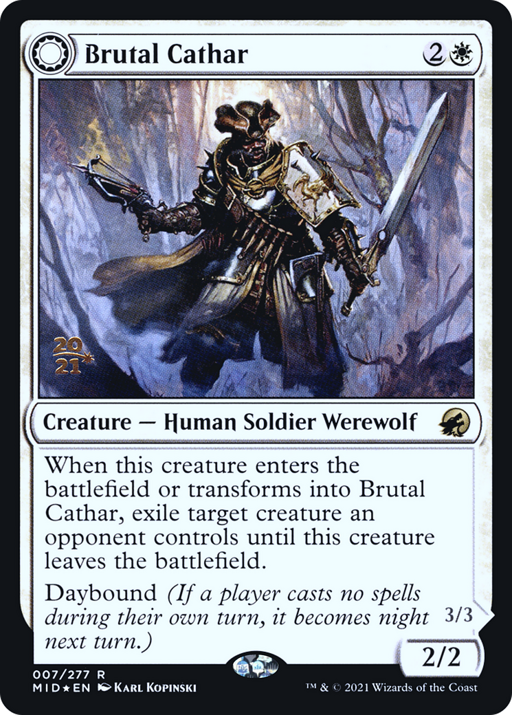 Image of Brutal Cathar // Moonrage Brute [Innistrad: Midnight Hunt Prerelease Promos]