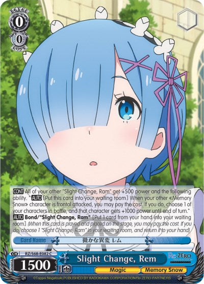 Image of Slight Change, Rem (RZ/S68-E082 C) [Re:ZERO Memory Snow]