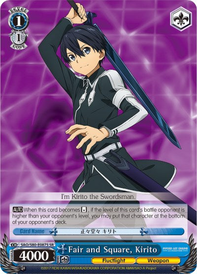 Image of Fair and Square, Kirito (SAO/S80-E087S SR) [Sword Art Online -Alicization- Vol.2]