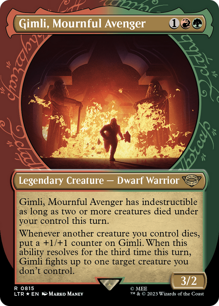 Image of Gimli, Mournful Avenger (Showcase) (Surge Foil) [The Lord of the Rings: Tales of Middle-Earth]
