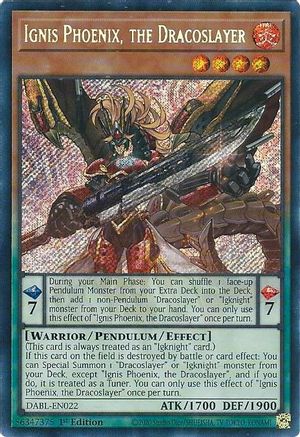 Image of Ignis Phoenix, the Dracoslayer [DABL-EN022] Secret Rare