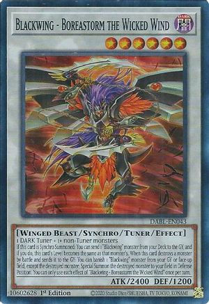 Image of Blackwing - Boreastorm the Wicked Wind [DABL-EN043] Super Rare