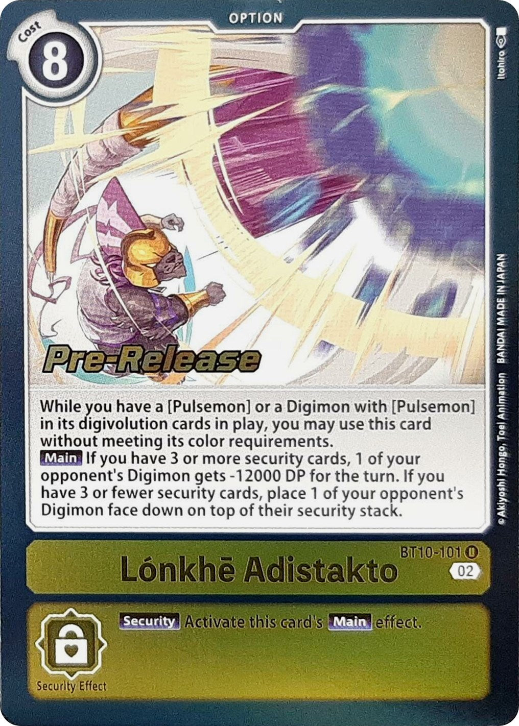 Image of Lonkhe Adistakto [BT10-101] [Xros Encounter Pre-Release Cards]