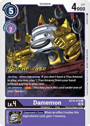 Image of Damemon (BT10-075) - Xros Encounter Pre-Release Cards