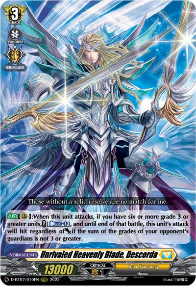 Image of Unrivaled Heavenly Blade, Descorda (D-BT07/010EN) [Raging Flames Against Emerald Storm]