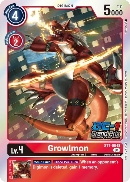 Image of Growlmon [ST7-05] (DC-1 2022 Stamped) [Starter Deck: Gallantmon Promos]