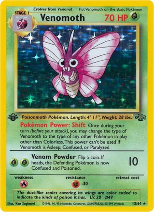 Image of Venomoth (13/64) [Jungle 1st Edition]