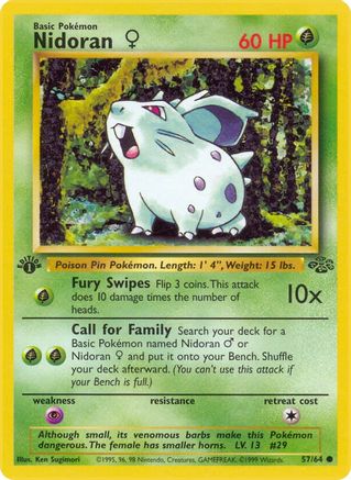 Image of Nidoran (57/64) (Female) [Jungle 1st Edition]