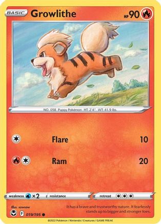 Image of Growlithe (019/195) [Sword & Shield: Silver Tempest]