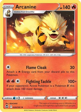 Image of Arcanine (020/195) [Sword & Shield: Silver Tempest]