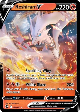 Image of Reshiram V (024/195) [Sword & Shield: Silver Tempest]