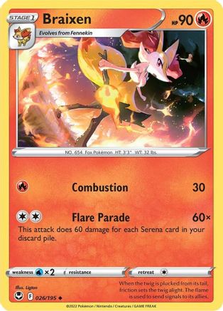 Image of Braixen (026/195) [Sword & Shield: Silver Tempest]