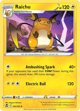 Image of Raichu (050/195) [Sword & Shield: Silver Tempest]