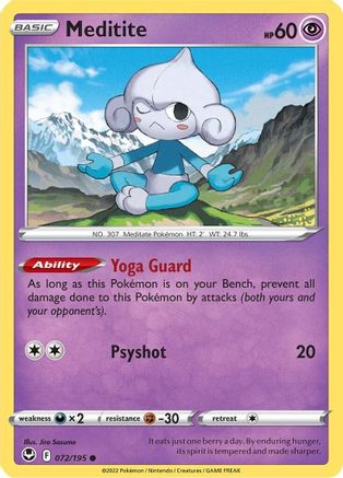 Image of Meditite (072/195) [Sword & Shield: Silver Tempest]
