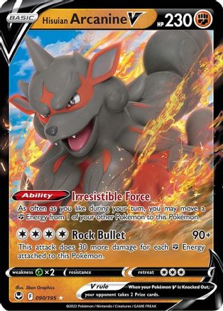 Image of Hisuian Arcanine V (090/195) [Sword & Shield: Silver Tempest]