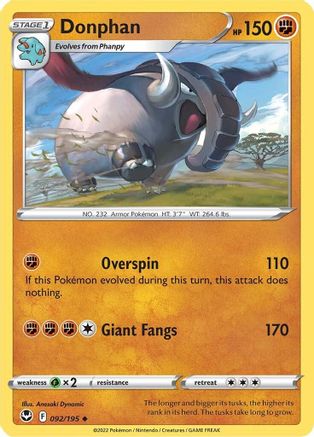 Image of Donphan (092/195) [Sword & Shield: Silver Tempest]