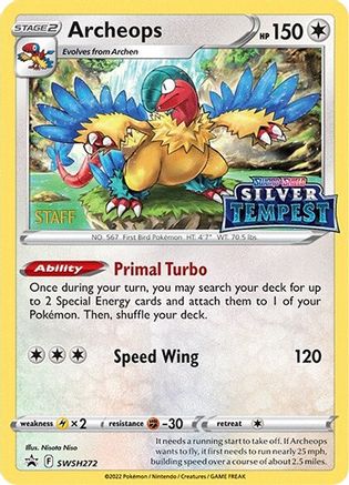 Image of Archeops (SWSH272) (Prerelease) (Staff) [Sword & Shield: Black Star Promos]