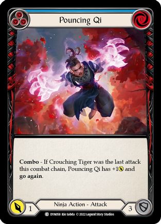 Image of Pouncing Qi (Blue) [DYN058] (Dynasty)  Rainbow Foil