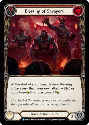 Image of Blessing of Savagery (Red) [DYN013] (Dynasty)  Rainbow Foil