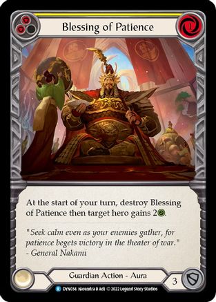 Image of Blessing of Patience (Yellow) [DYN034] (Dynasty)  Rainbow Foil