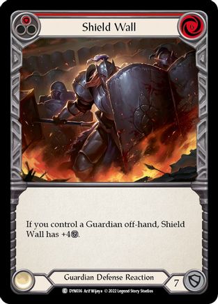 Image of Shield Wall (Red) [DYN036] (Dynasty)  Rainbow Foil