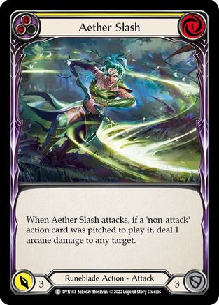 Image of Aether Slash (Yellow) [DYN183] (Dynasty)  Rainbow Foil