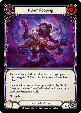 Image of Runic Reaping (Blue) [DYN187] (Dynasty)  Rainbow Foil